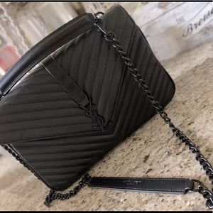 YSL large black handbag shoulder bag crossbody.